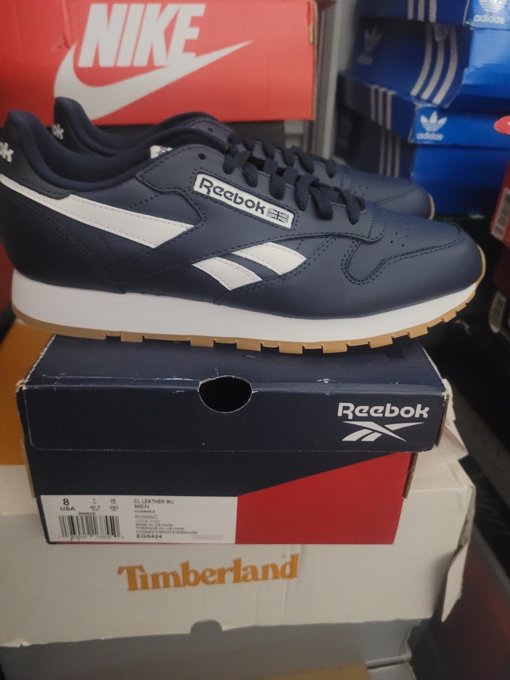 Reebok Classic Leather Sneaker - Navy & White